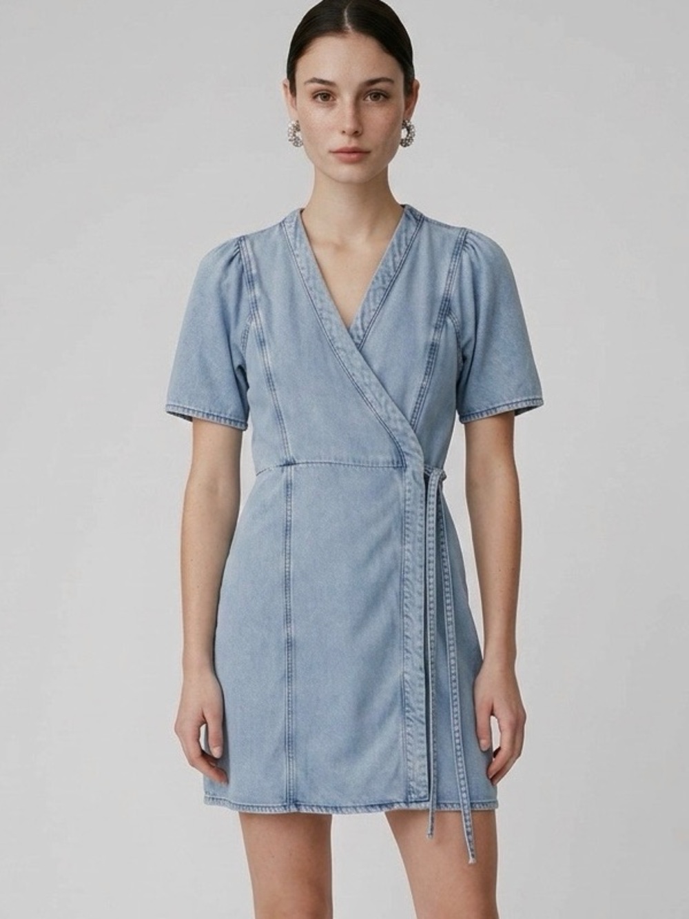 SUNCOO Denim Lyocell Cilem Dress Blue